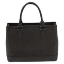 BURBERRY Hand Bag Leather Brown Silver Auth ep6308-2