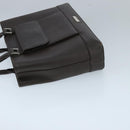 BURBERRY Hand Bag Leather Brown Silver Auth ep6308-4
