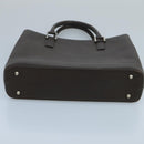 BURBERRY Hand Bag Leather Brown Silver Auth ep6308-8