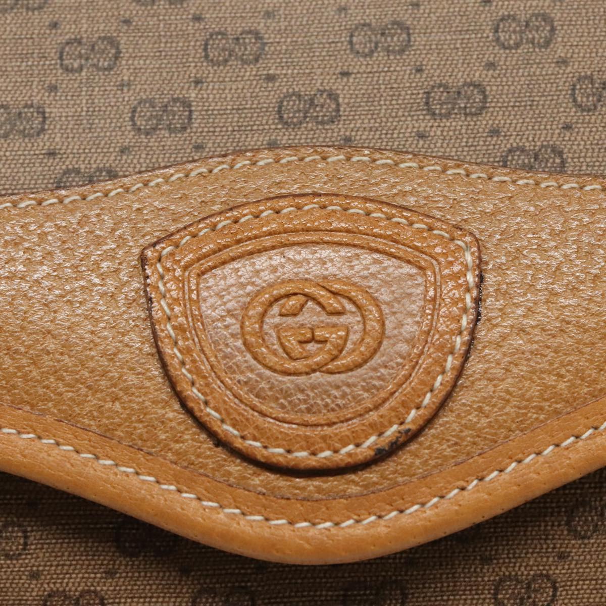 GUCCI Micro GG Supreme Shoulder Bag PVC Beige Gold Auth ep6309