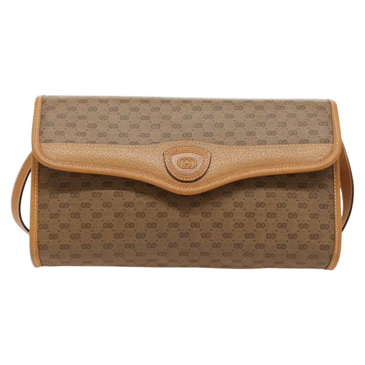 GUCCI Micro GG Supreme Shoulder Bag PVC Beige Gold Auth ep6309 - 0