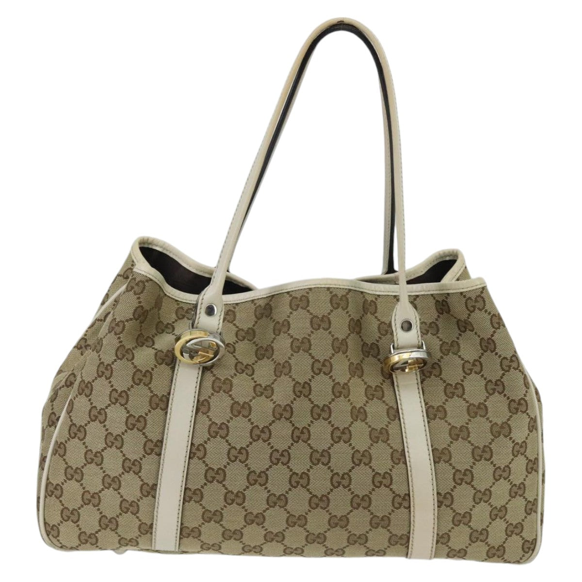 GUCCI GG Canvas GG Twins Tote Bag Beige Gold 232957 Auth ep6314 - 0