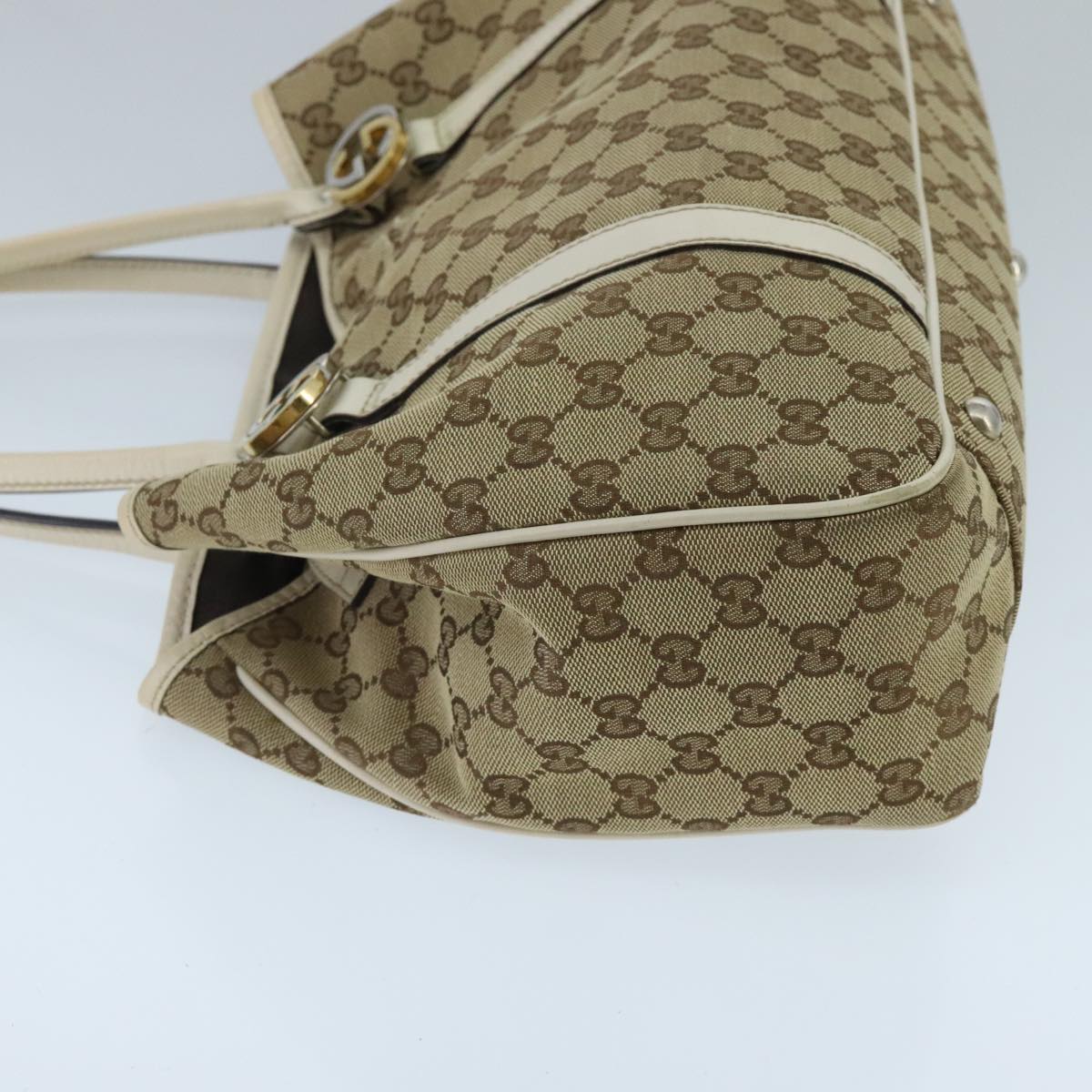 GUCCI GG Canvas GG Twins Tote Bag Beige Gold 232957 Auth ep6314