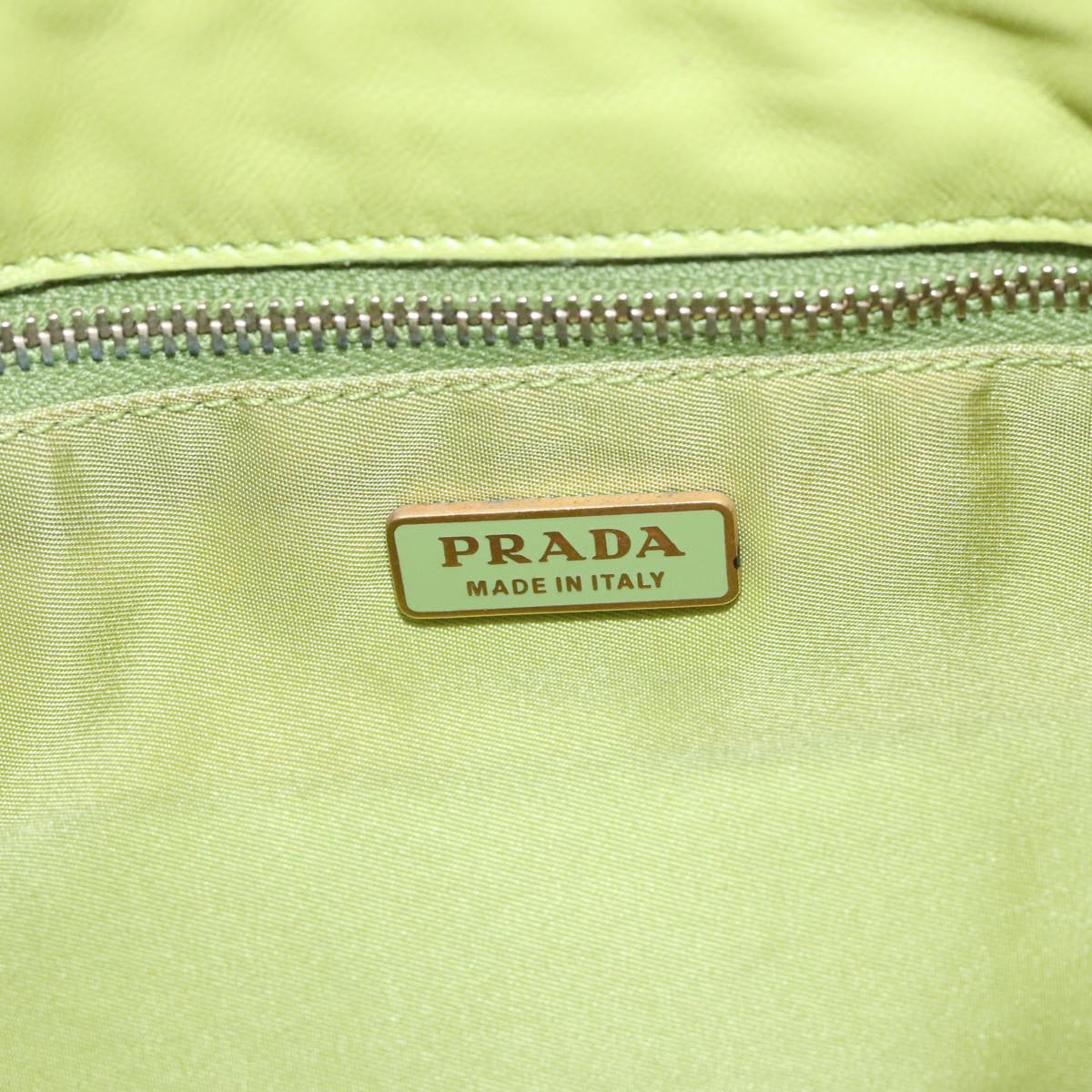 PRADA Shoulder Bag Nylon Green Gold Auth ep6315