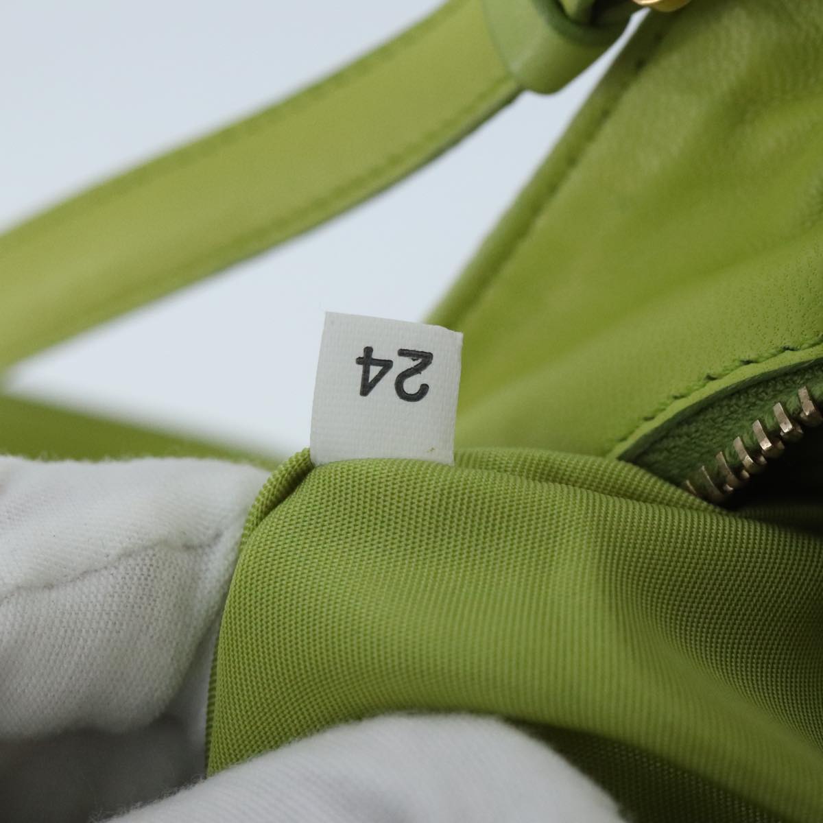 PRADA Shoulder Bag Nylon Green Gold Auth ep6315