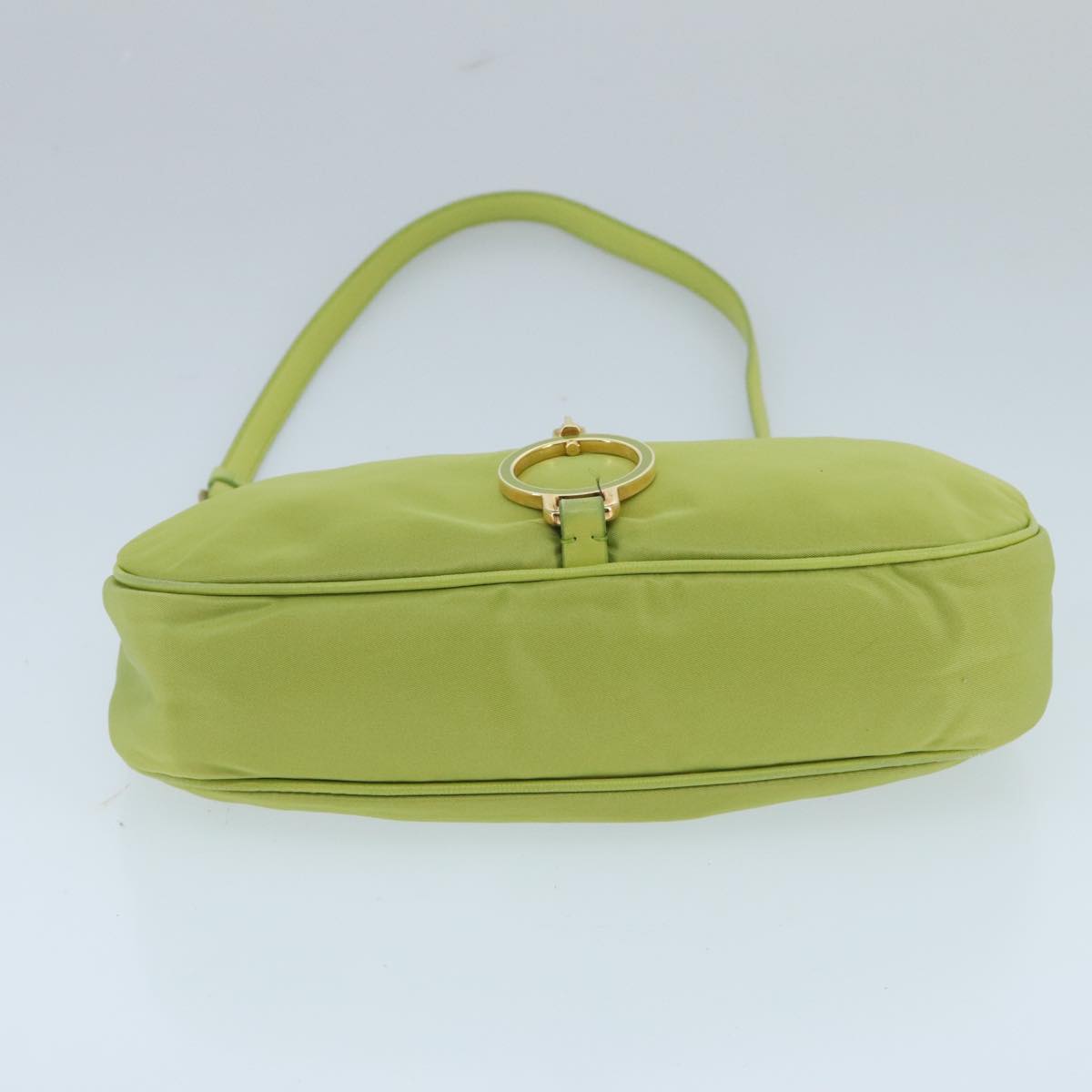 PRADA Shoulder Bag Nylon Green Gold Auth ep6315