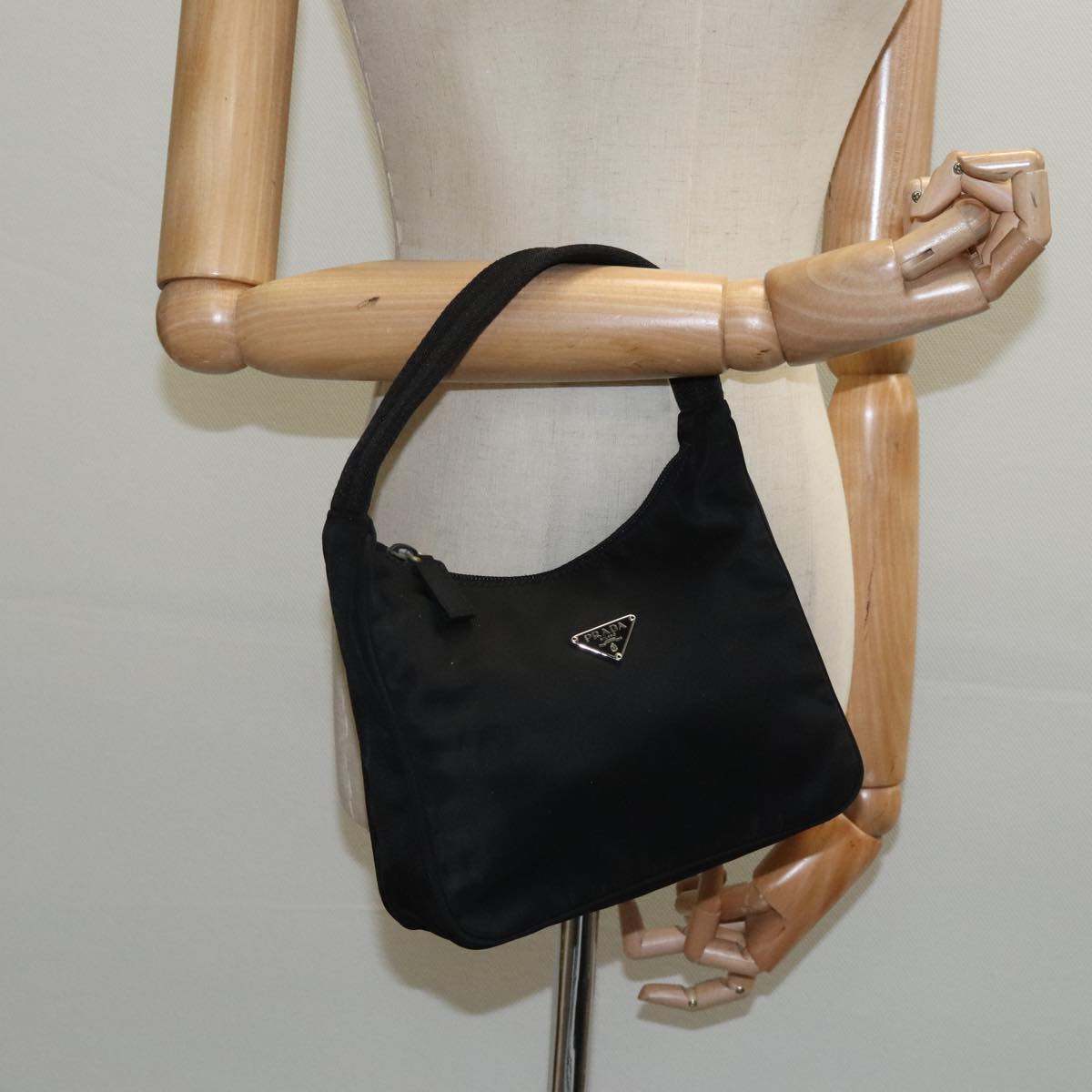 PRADA Hand Bag Nylon Black Auth ep6318