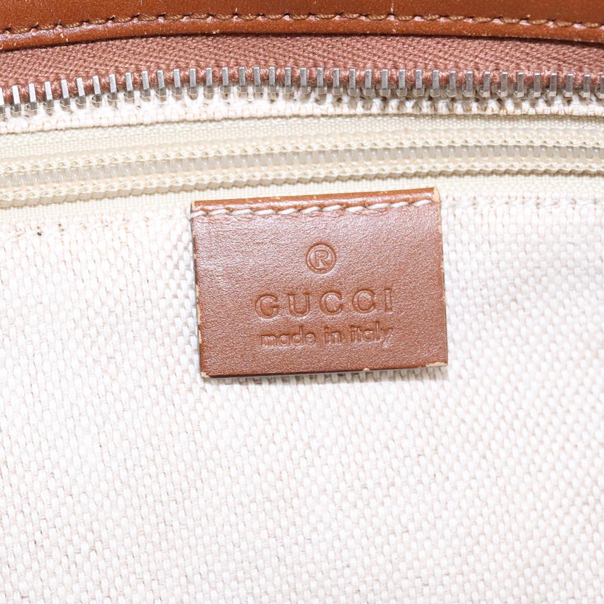 GUCCI GG Canvas Tote Bag Beige Silver 308928 Auth ep6333