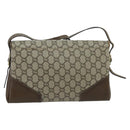 GUCCI GG Plus Supreme Shoulder Bag PVC Beige Gold Auth ep6338-2