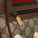 GUCCI GG Supreme Web Sherry Line Shoulder Bag PVC Beige Red Green Auth ep6358-16