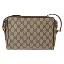 GUCCI GG Supreme Web Sherry Line Shoulder Bag PVC Beige Red Green Auth ep6358-3