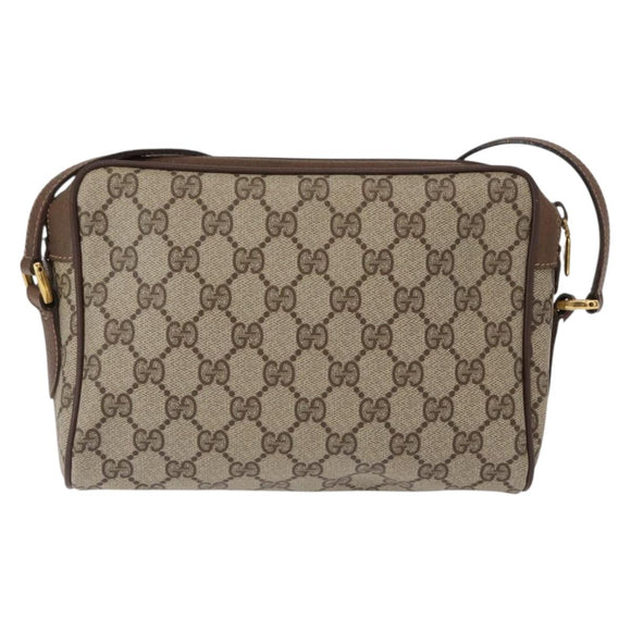 GUCCI GG Supreme Web Sherry Line Shoulder Bag PVC Beige Red Green Auth ep6358