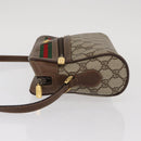 GUCCI GG Supreme Web Sherry Line Shoulder Bag PVC Beige Red Green Auth ep6358-5
