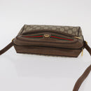 GUCCI GG Supreme Web Sherry Line Shoulder Bag PVC Beige Red Green Auth ep6358-6