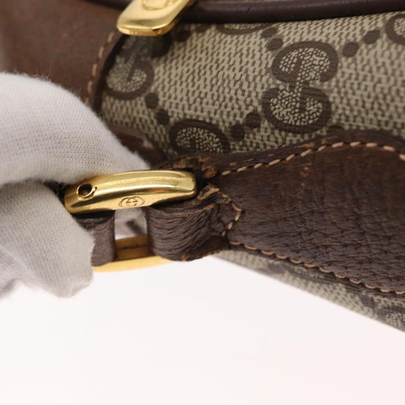 GUCCI GG Supreme Web Sherry Line Shoulder Bag PVC Beige Red Green Auth ep6358