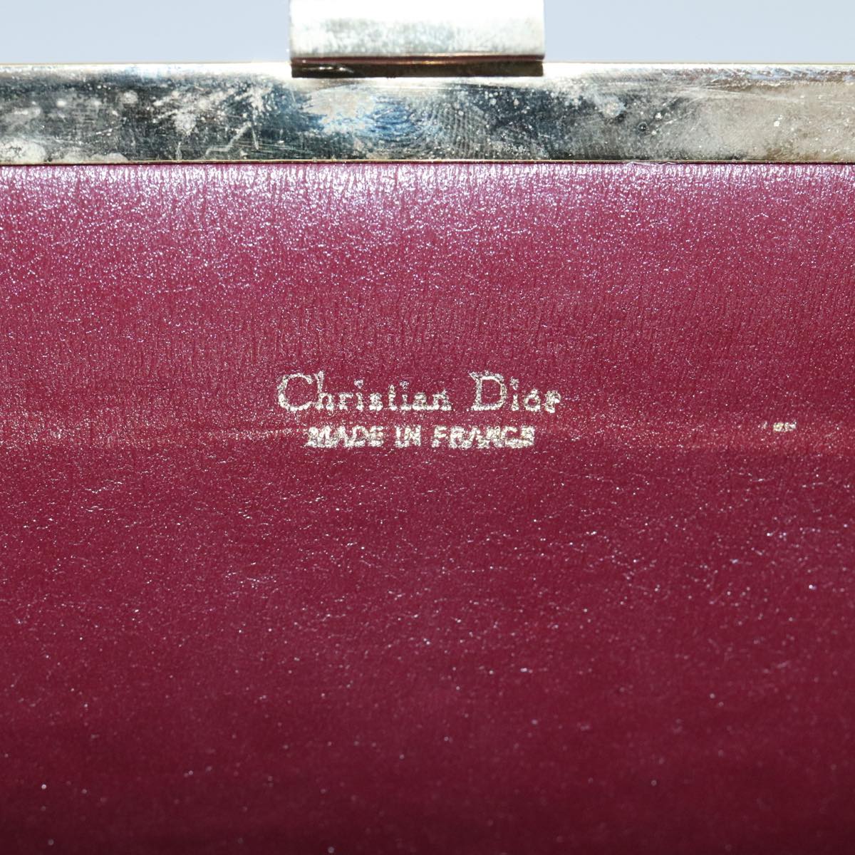 Christian Dior Trotter Canvas Clutch Bag Red Gold Auth ep6369