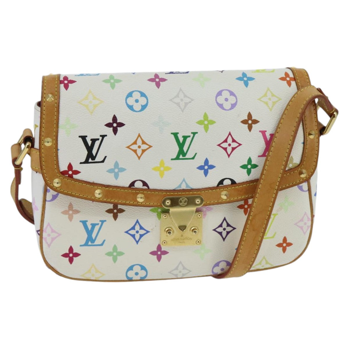 LOUIS VUITTON Monogram Multicolor Sologne Shoulder Bag White M92661 Auth ep6396