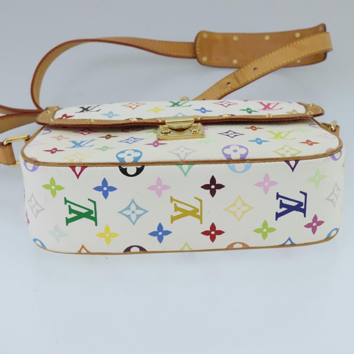 LOUIS VUITTON Monogram Multicolor Sologne Shoulder Bag White M92661 Auth ep6396