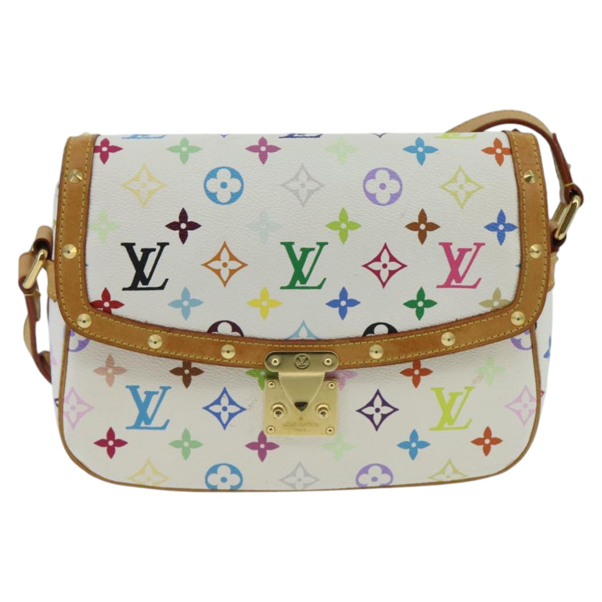 LOUIS VUITTON Monogram Multicolor Sologne Shoulder Bag White M92661 Auth ep6396