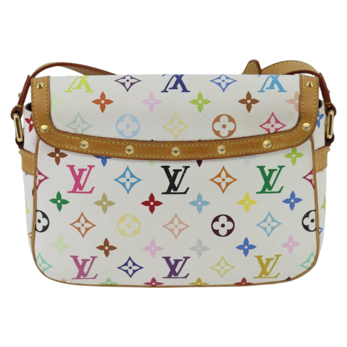 LOUIS VUITTON Monogram Multicolor Sologne Shoulder Bag White M92661 Auth ep6396 - 0