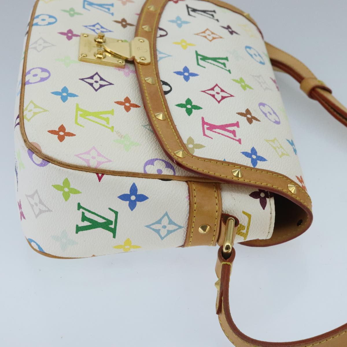 LOUIS VUITTON Monogram Multicolor Sologne Shoulder Bag White M92661 Auth ep6396