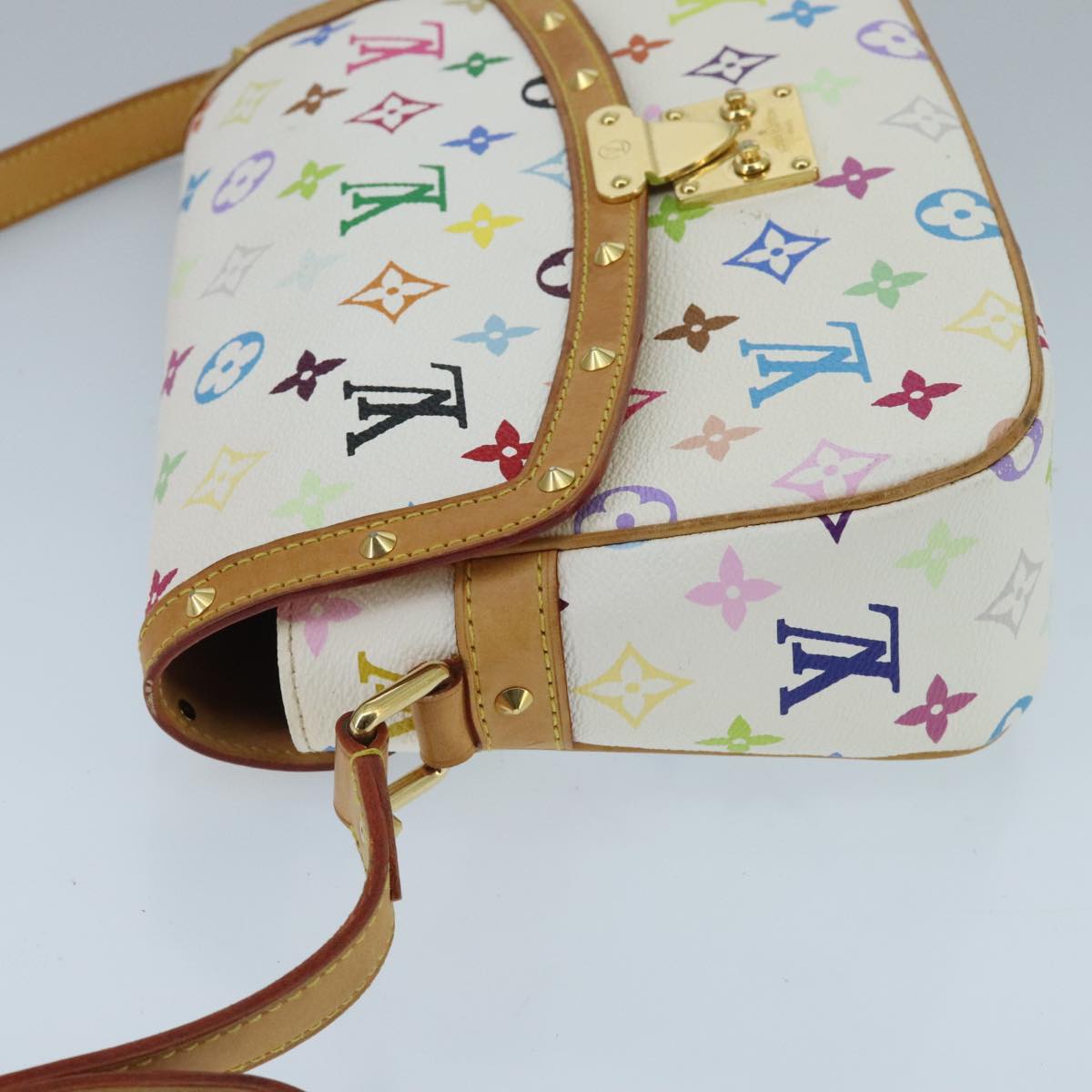 LOUIS VUITTON Monogram Multicolor Sologne Shoulder Bag White M92661 Auth ep6396