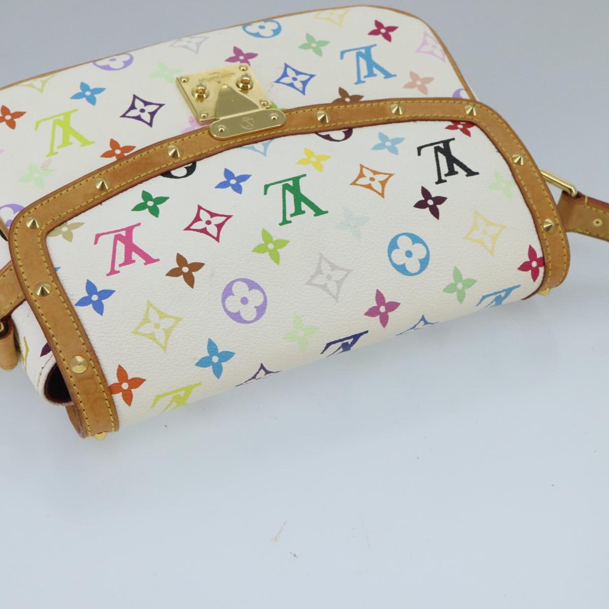 LOUIS VUITTON Monogram Multicolor Sologne Shoulder Bag White M92661 Auth ep6396