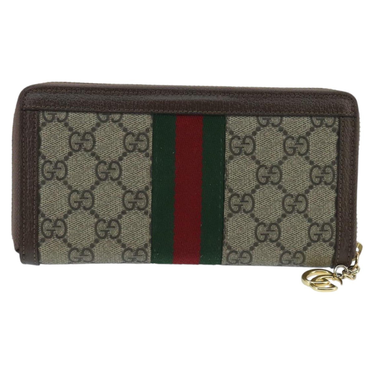 GUCCI GG Ophidia WebSherry Line Wallet PVC Beige Red Green Auth ep6413 - 0