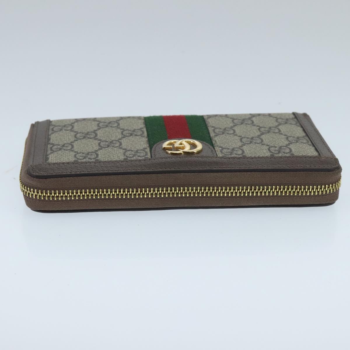 GUCCI GG Ophidia WebSherry Line Wallet PVC Beige Red Green Auth ep6413