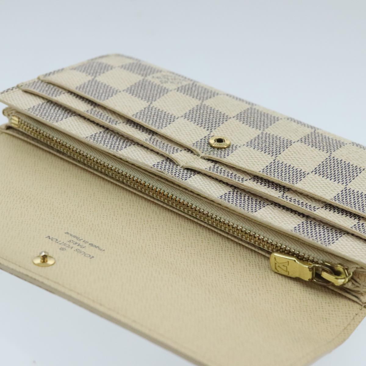 LOUIS VUITTON Damier Azur Portefeuille Sarah Long Wallet N63208 LV Auth ep6414