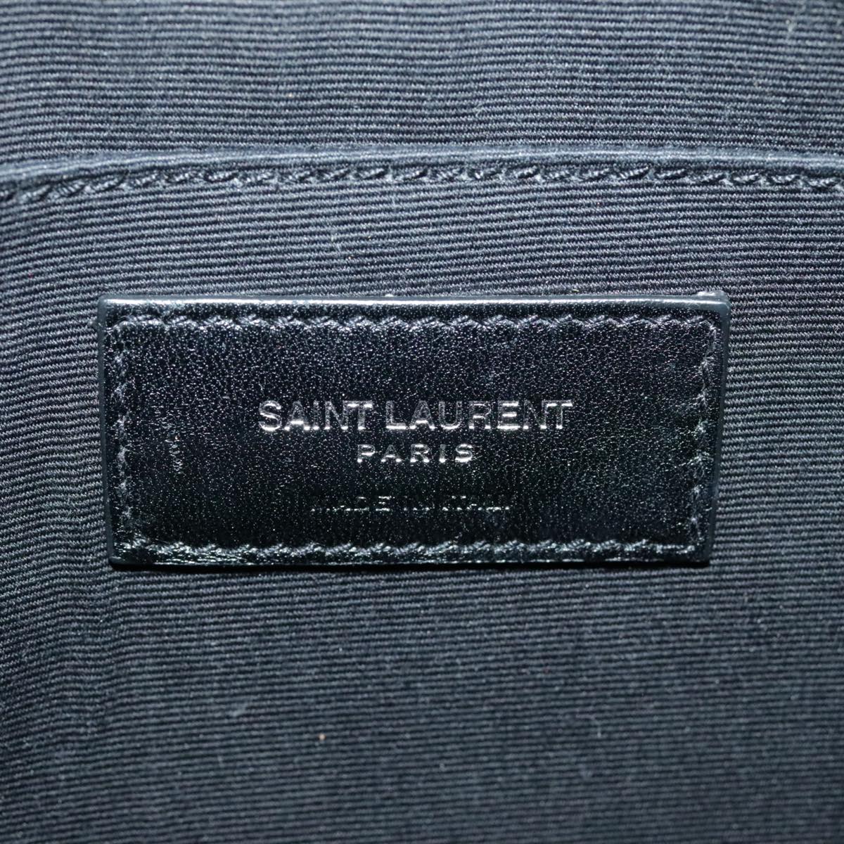 SAINT LAURENT Shoulder Bag Leather Gray Silver Auth ep6427