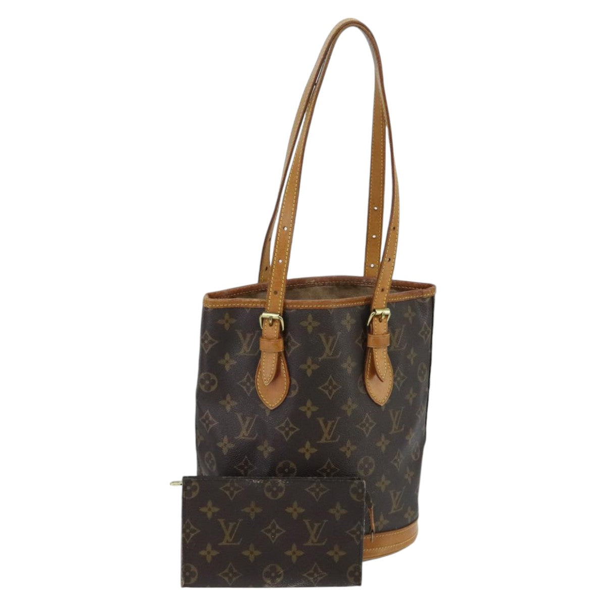 LOUIS VUITTON Monogram Bucket PM Shoulder Bag M42238 LV Auth ep6428