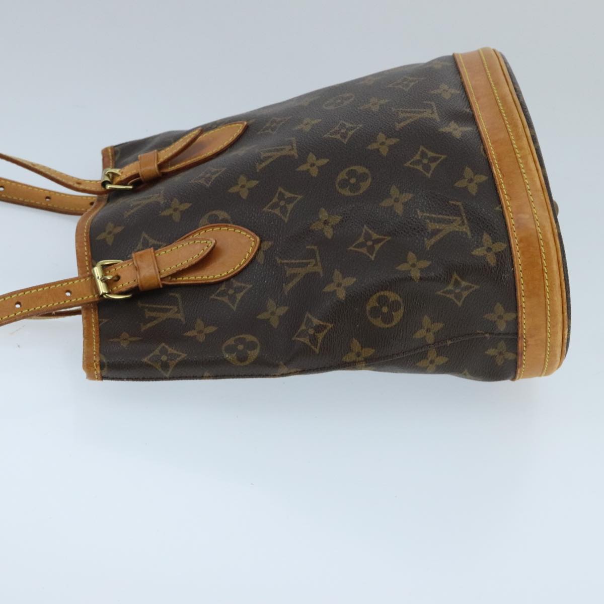 LOUIS VUITTON Monogram Bucket PM Shoulder Bag M42238 LV Auth ep6428