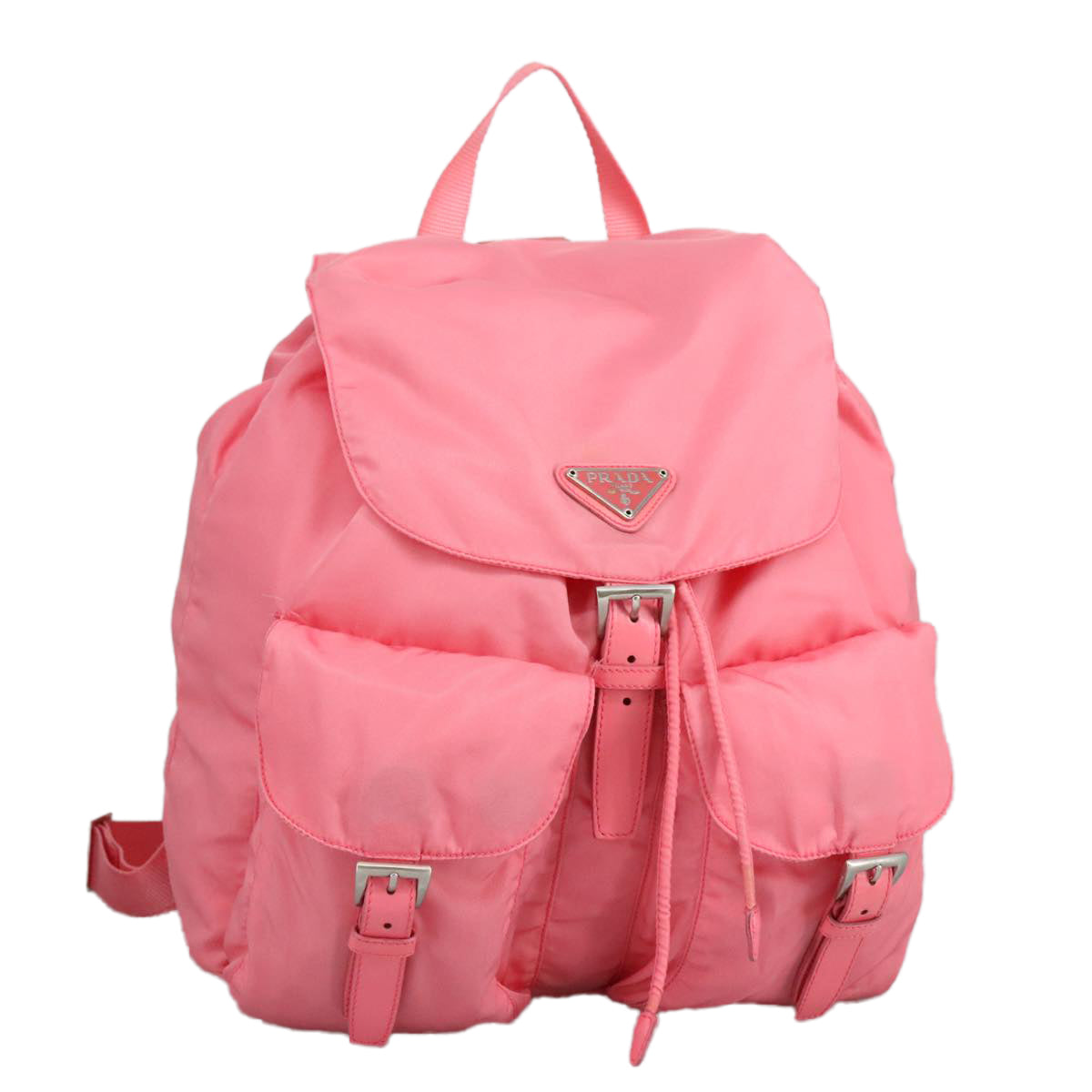 PRADA Backpack Nylon Pink Silver Auth ep6439