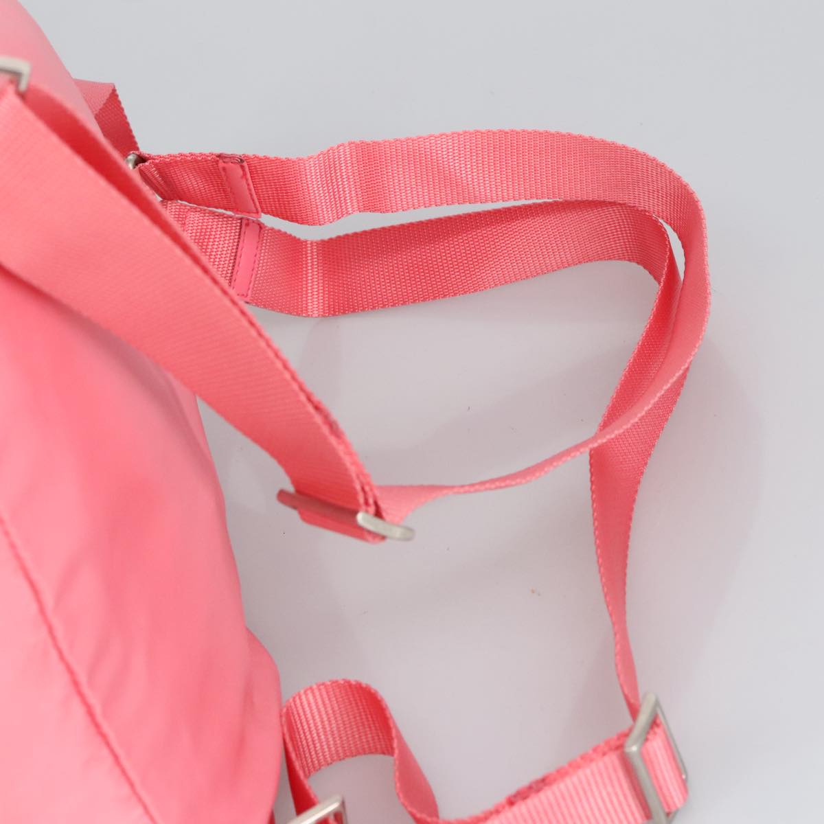 PRADA Backpack Nylon Pink Silver Auth ep6439