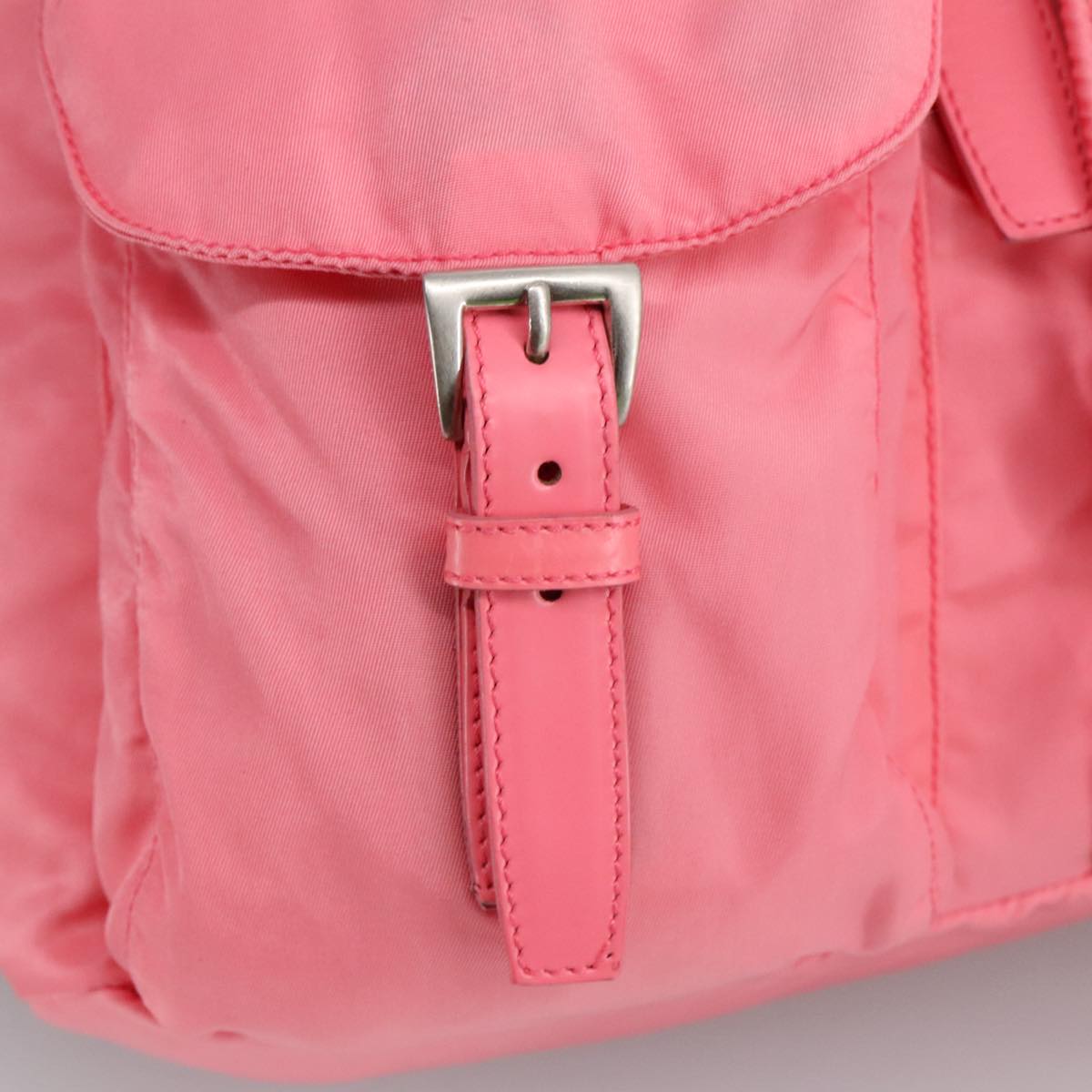 PRADA Backpack Nylon Pink Silver Auth ep6439