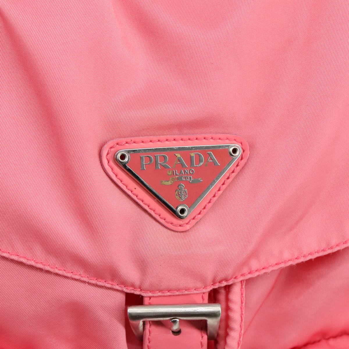 PRADA Backpack Nylon Pink Silver Auth ep6439