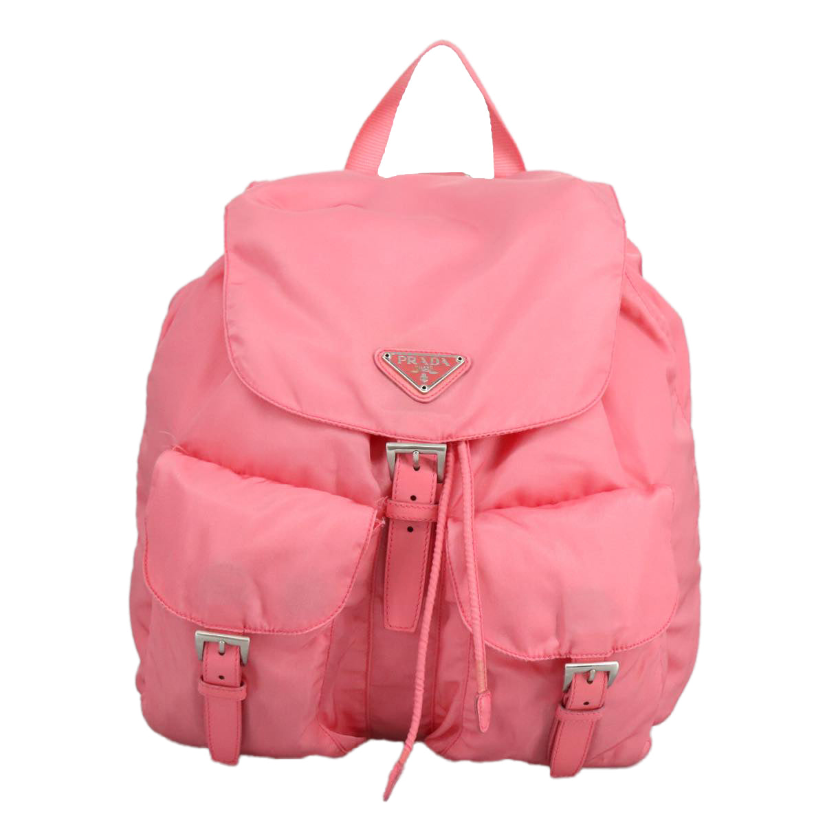 PRADA Backpack Nylon Pink Silver Auth ep6439