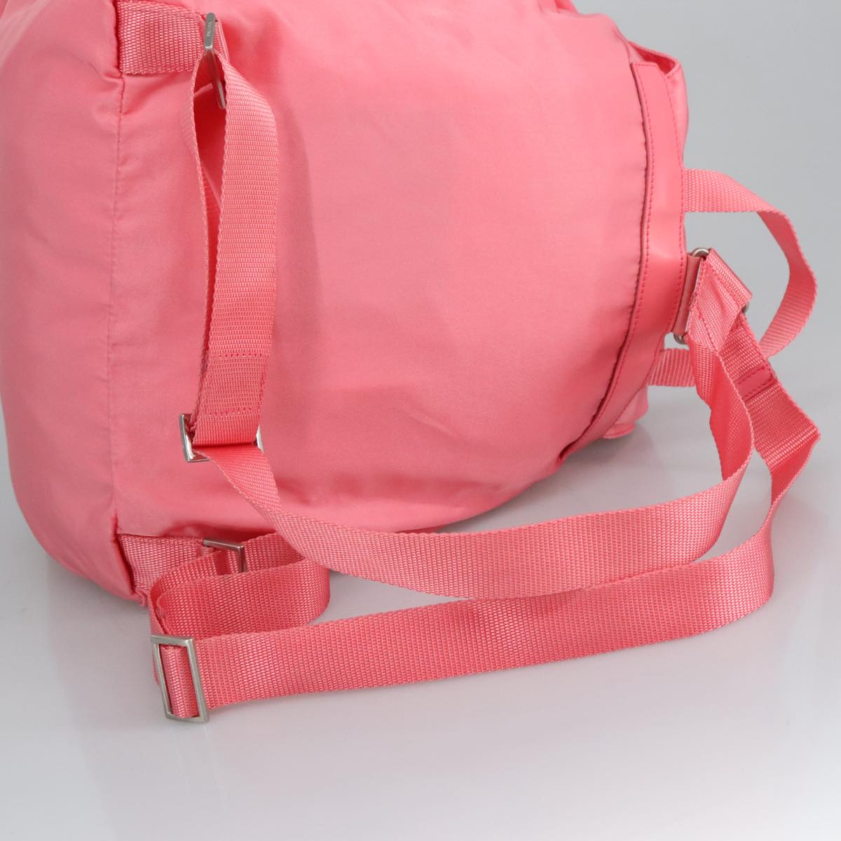 PRADA Backpack Nylon Pink Silver Auth ep6439