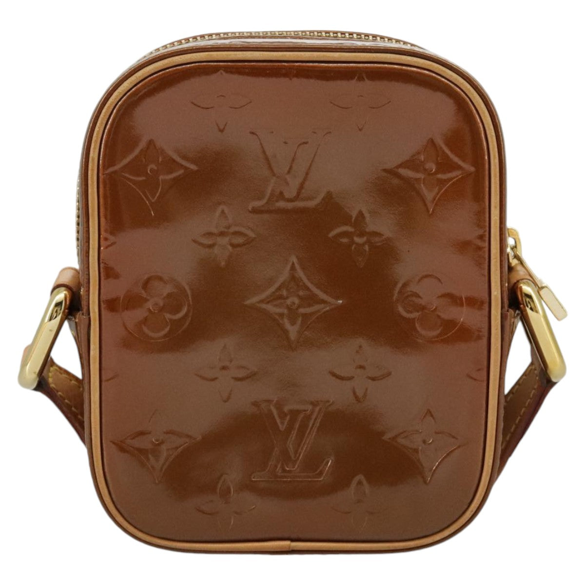 LOUIS VUITTON Monogram Vernis Christie PM Shoulder Bag Bronze M91111 Auth ep6442 - 0