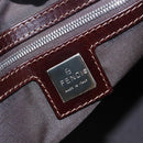 FENDI Hand Bag Corduroy Brown Silver Auth ep6446-10