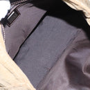 FENDI Hand Bag Corduroy Brown Silver Auth ep6446-11