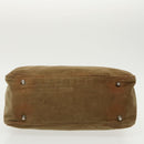 FENDI Hand Bag Corduroy Brown Silver Auth ep6446-5