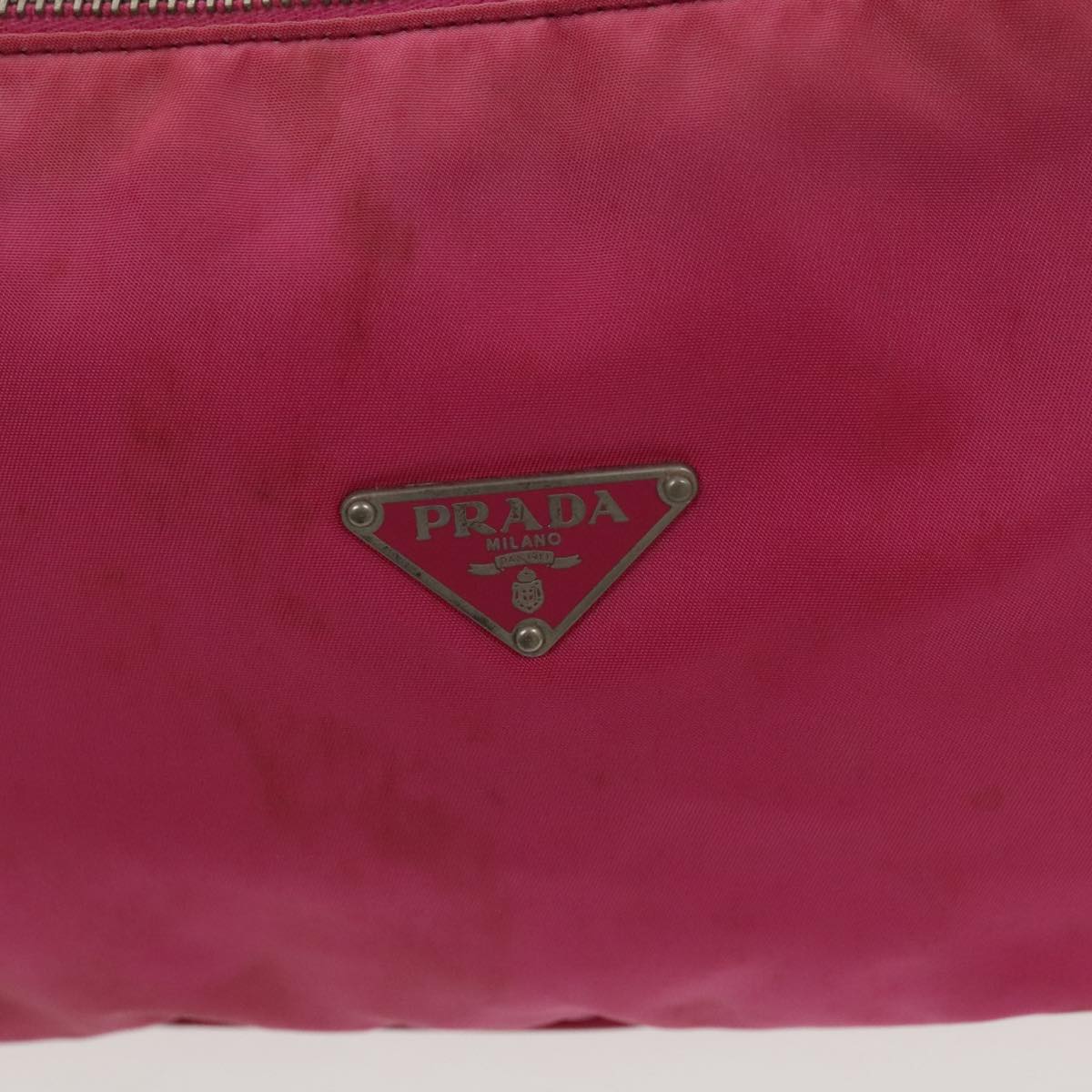 PRADA Hand Bag Nylon Pink Silver Auth ep6447