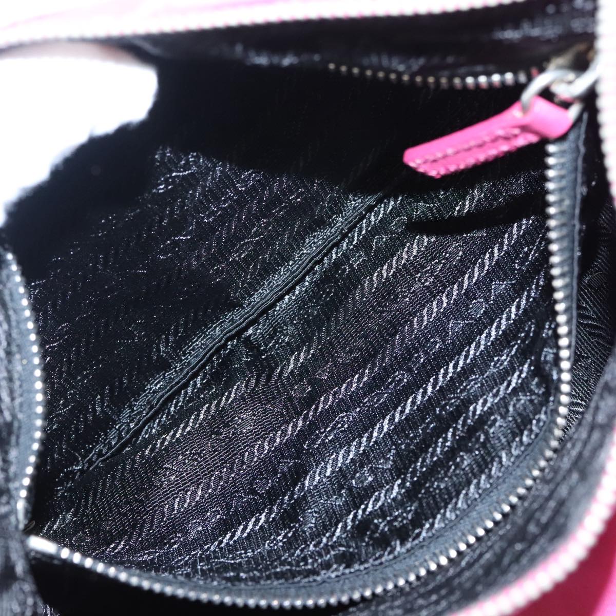 PRADA Hand Bag Nylon Pink Silver Auth ep6447