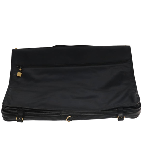 LOEWE Anagram Garment Cover Leather Black Gold Auth ep6458