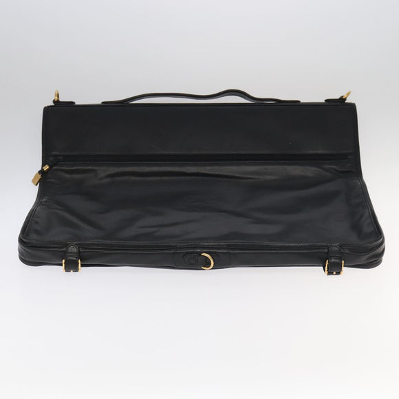 LOEWE Anagram Garment Cover Leather Black Gold Auth ep6458