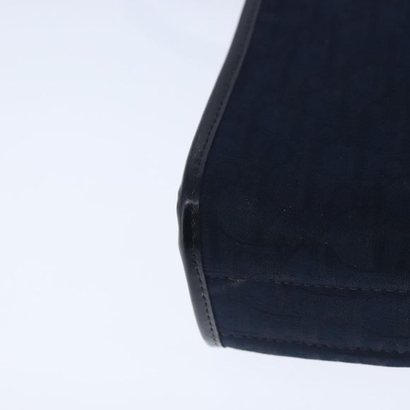 Christian Dior Trotter Canvas Shoulder Bag Navy Gold Auth ep6477