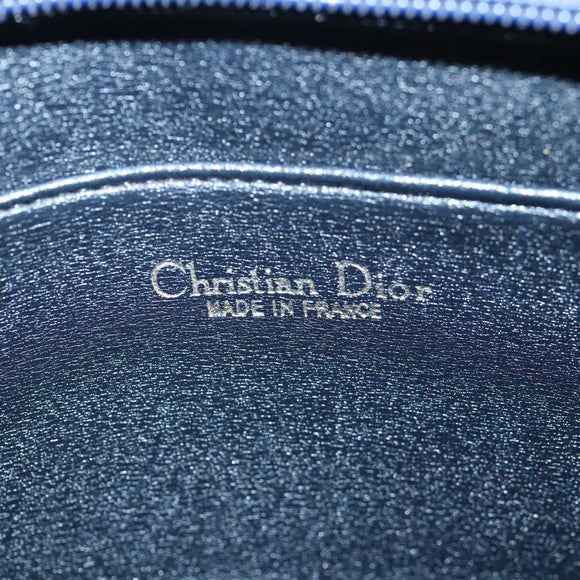 Christian Dior Trotter Canvas Shoulder Bag Navy Gold Auth ep6477