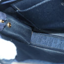 Christian Dior Trotter Canvas Shoulder Bag Navy Gold Auth ep6477-18